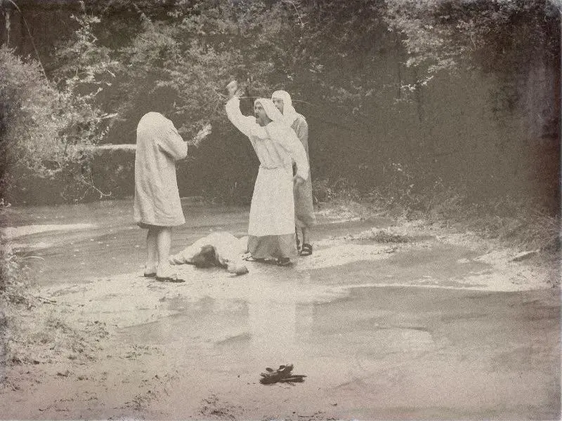 Giovanni unjustly accused by the townspeople — historical reenactment