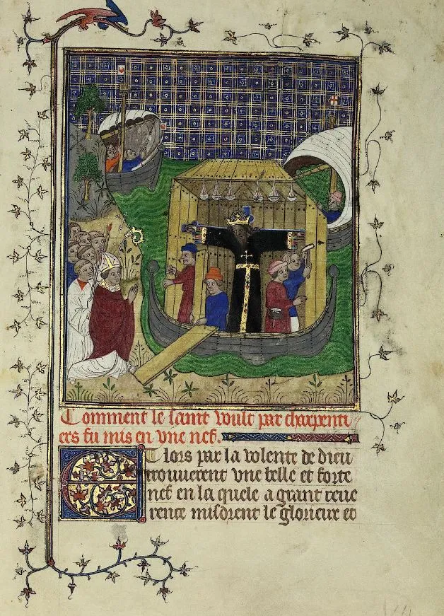 The Volto Santo loaded onto the ship — illumination from the Codice Rapondi
